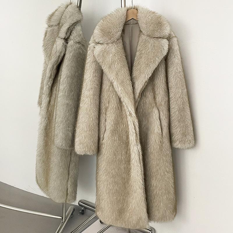 Aurora Luxe™ | Coat – Women’s Faux Fur Coat with Long Sleeve Medium-Length Elegance & Warmth