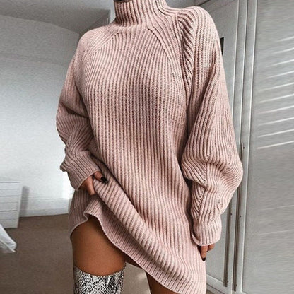 Élise | Robe-Pull Longue Col Roulé pour un Hiver Confortable et Stylé lunnav