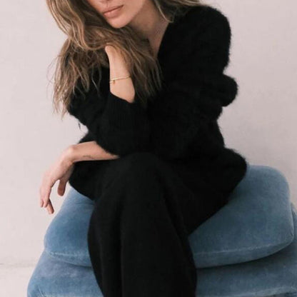 Élina | Cardigan V-Long pour une Élégance Décontractée Automne-Hiver lunnav