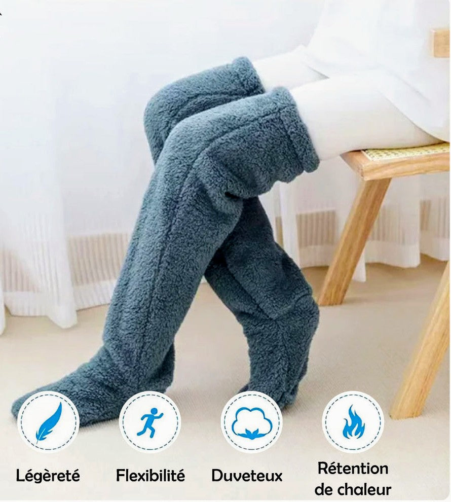 Vue rapprochée de la texture moelleuse des chaussettes Sock™.