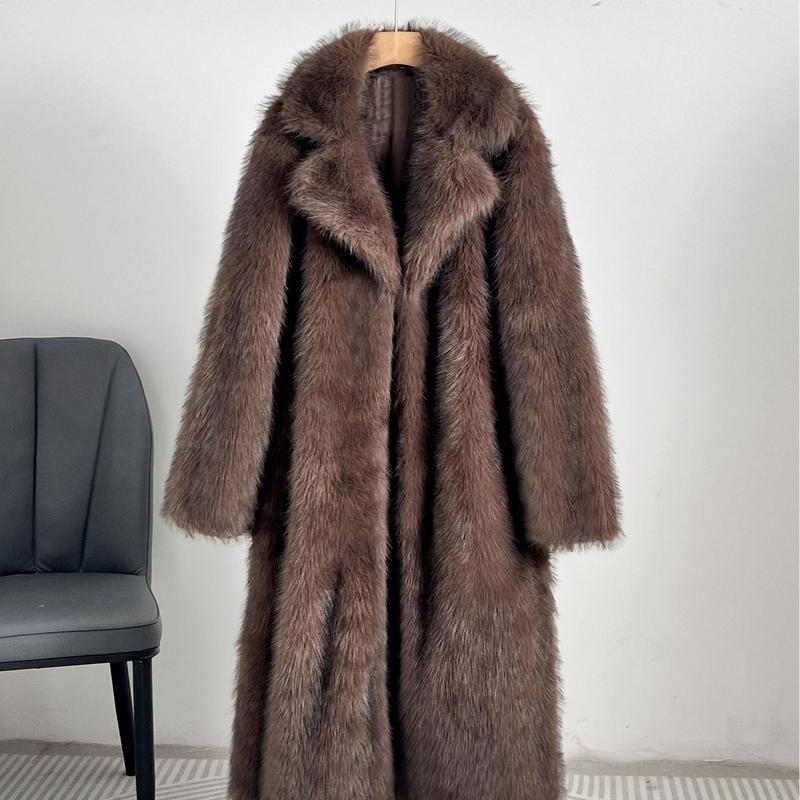 Aurora Luxe™ | Coat – Women’s Faux Fur Coat with Long Sleeve Medium-Length Elegance & Warmth