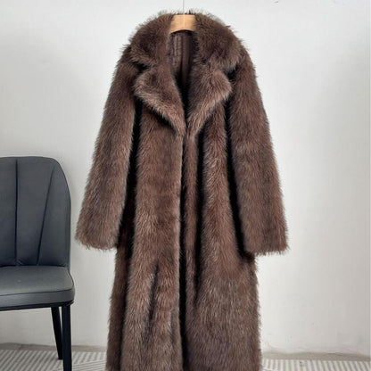 Aurora Luxe™ | Coat – Women’s Faux Fur Coat with Long Sleeve Medium-Length Elegance & Warmth